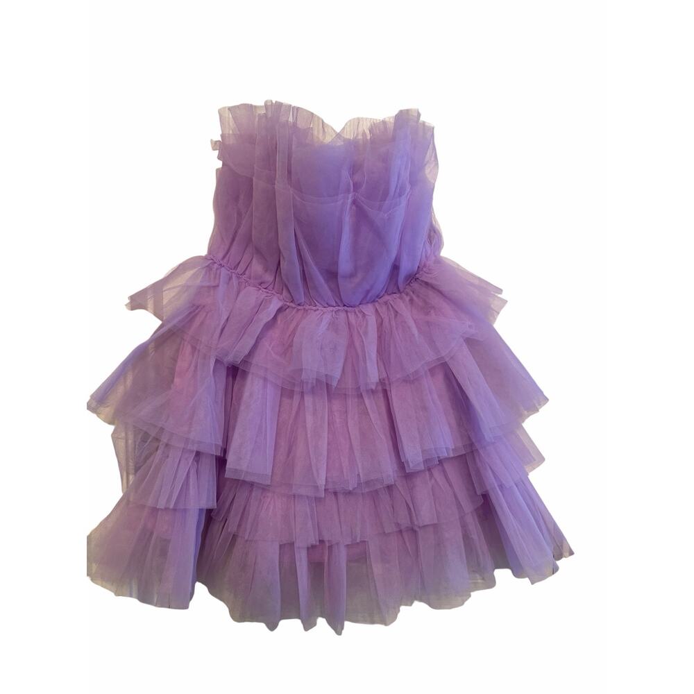 Lavender Mable Aileen Ruffle Mini Dress - Size S - Picture 9 of 10